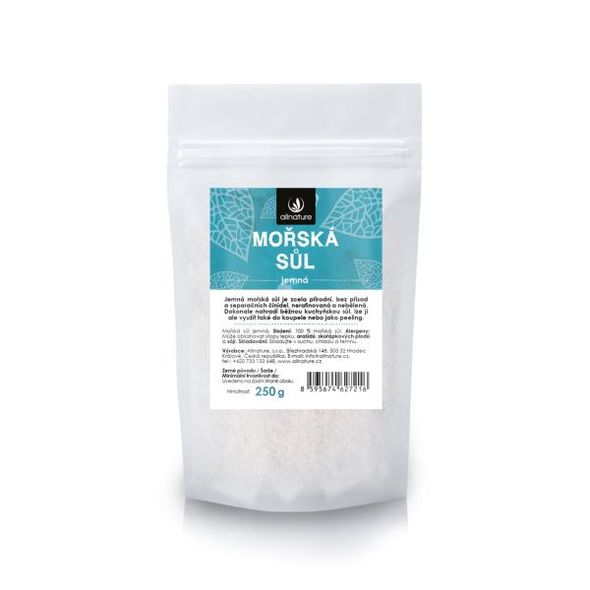 Allnature Morská soľ jemná 250 g
