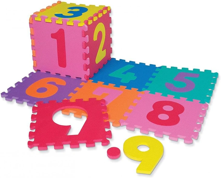 Detská hracia podložka s číslami 30 x 30 x 1,2 cm - 12 ks